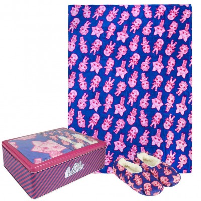 Set manta + pantuflas LOL Surprise caja metalica
