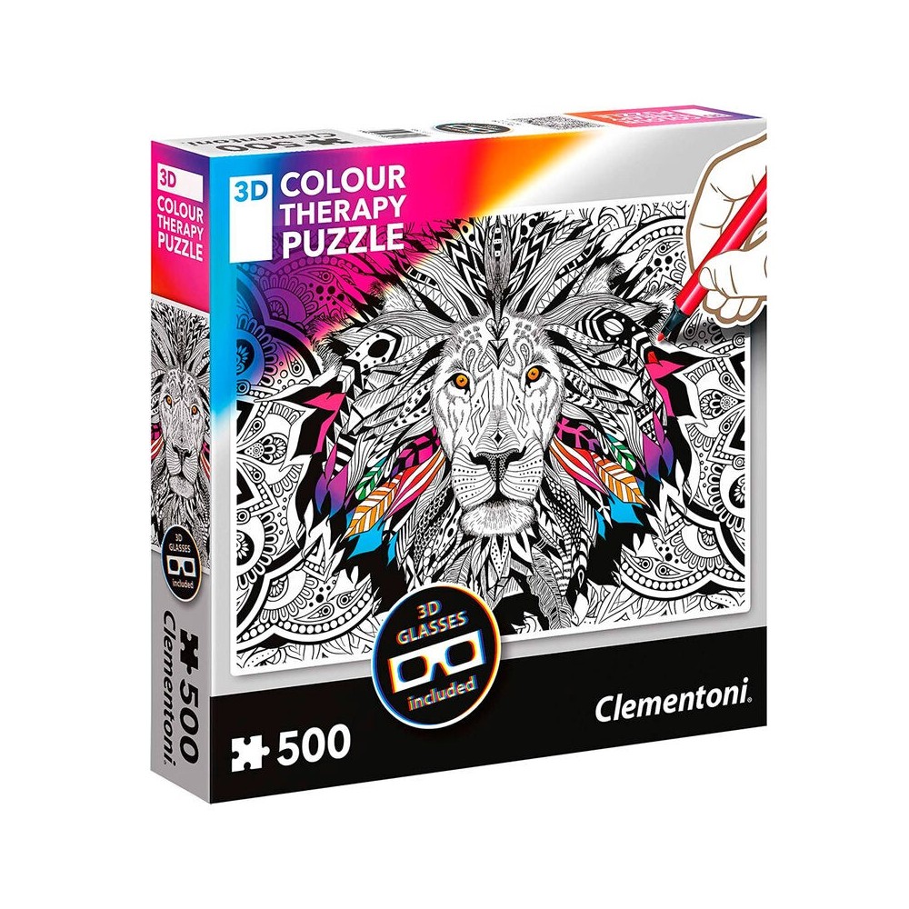 Puzzle 3D Lion Color Therapy 500pzs