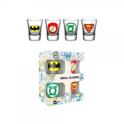 Set 4 vasos chupito Logos DC Comics