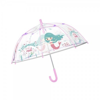 Paraguas manual transparente Sirena 42cm
