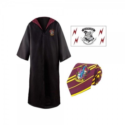 Set tunica + corbata + tatuaje Gryffindor Harry Potter