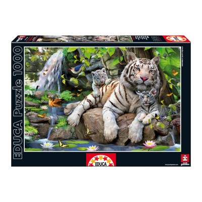 Puzzle Tigres Blancos Bengala 1000pz