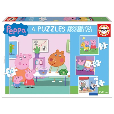 Puzzles progresivos Peppa Pig 12-20-25-25pz