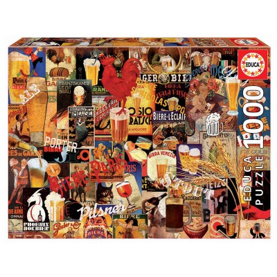 Puzzle Collage de Cerveza Vintage 1000pz