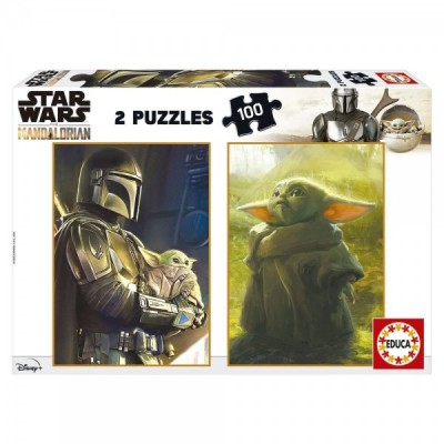 Puzzle Baby Yoda The Mandalorian Star Wars 2x100pz