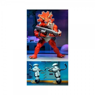Pack 3 figuras Triceraton Infantryman y Roadkill Rodney Tortugas Ninja 18cm