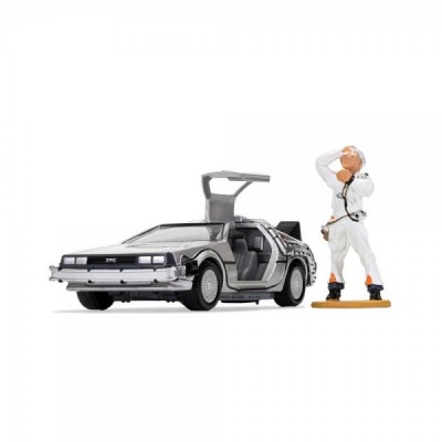 Set DeLorean + figura Doc Brown Regreso al Futuro