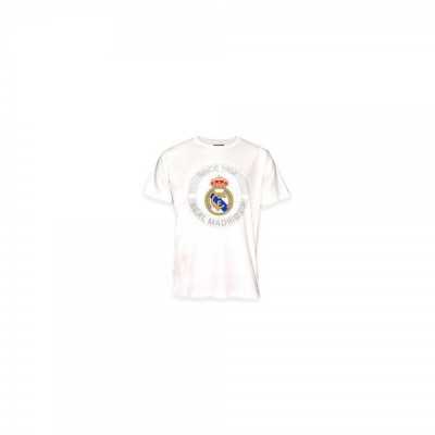 Camiseta estampada Real Madrid blanco adulto