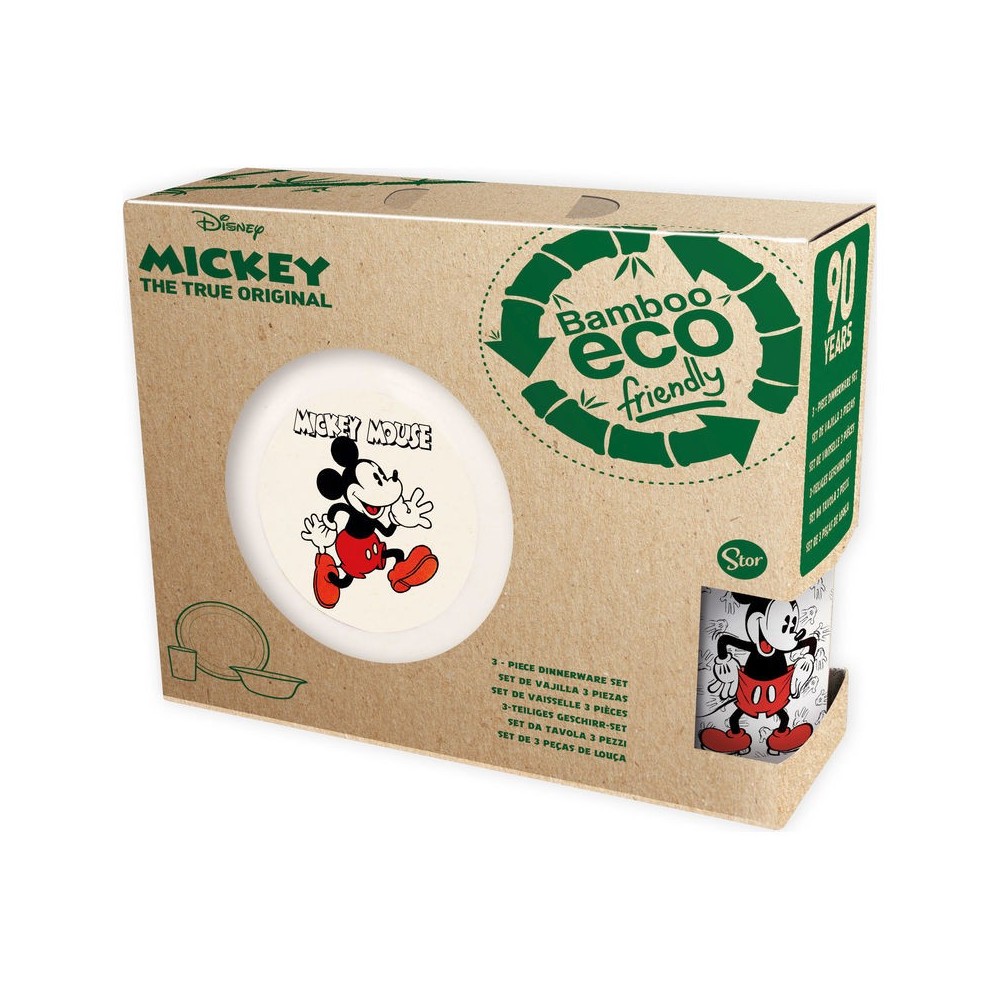 Set desayuno Mickey 90 years Disney bambu
