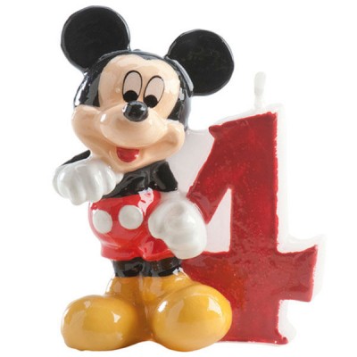 Vela 4 cumpleaños Mickey Disney