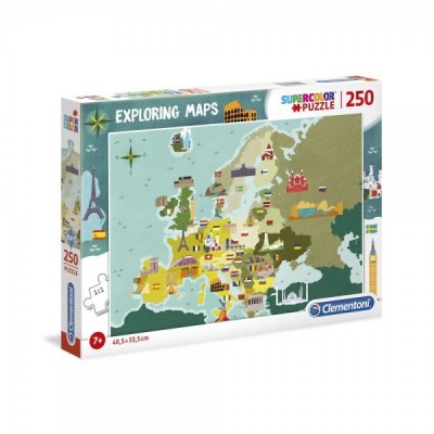 Puzzle Great Places in Europe Exploring Maps 250pzs