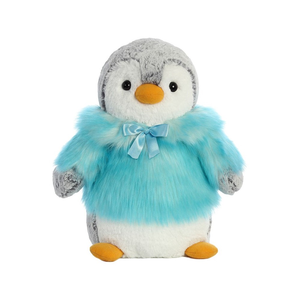 Peluche Pinguino Pompon turquesa soft 28cm