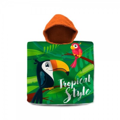 Poncho toalla Tucan Tropical Style algodon
