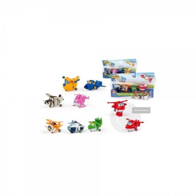 Blister 4 figuras transformables Super Wings a-bots surtido