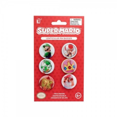 Pack 6 chapas lenticular Super Mario Bros Nintendo