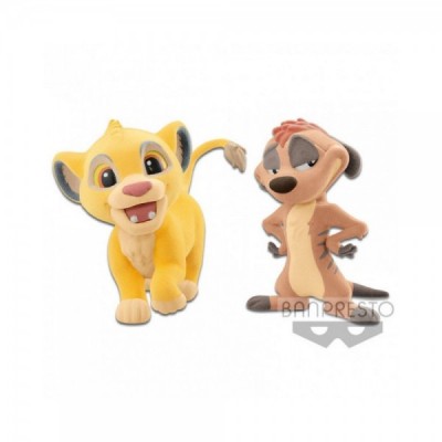 Set figuras Simba & Timon El Rey Leon Disney Fluffy Q Posket