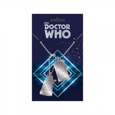 Colgante placas identificacion Tardis and Dalek Doctor Who