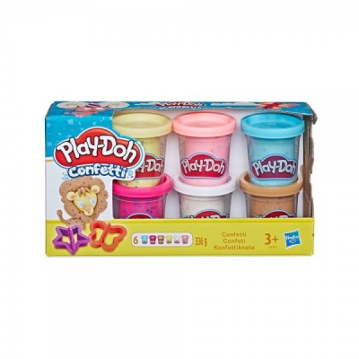 Pack 6 botes Confetti Play-Doh