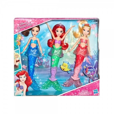 Pack 3 muñecas Ariel y Hermanas La Sirenita Disney 32cm