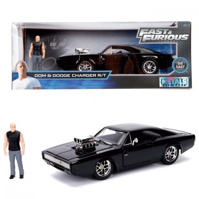 Coche metal Dodge Charger R/T con figura Dom Fast and Furious