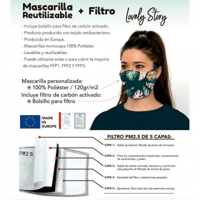 Mascarilla Filtro Carbon Leones