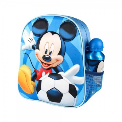 Mochila 3D Mickey Disney + cantimplora 31cm