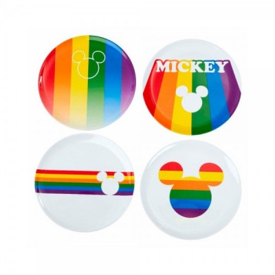 Pack 4 platos melamina Mickey Rainbow Disney