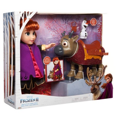 Set muñeca Anna + Sven + Olaf Frozen 2 Disney 35cm